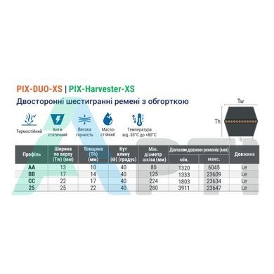 Ремень шестигранный ВВ-2490 Lp PIX HARVESTER