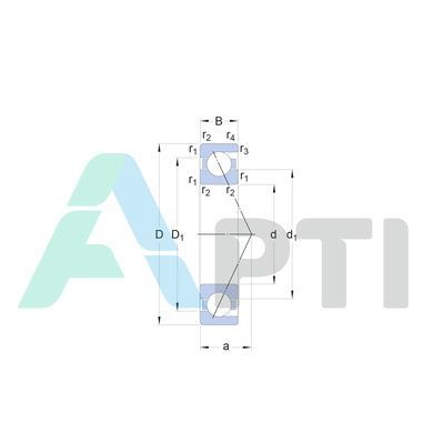 Підшипник 46204 (7204AC) EXL