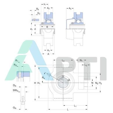 Підшипник в корпусі UCT211 EXL