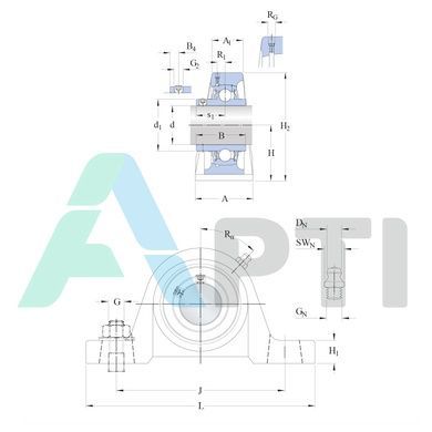 Подшипник в корпусе SGC210S (UCP210) ZVL (Словакия)