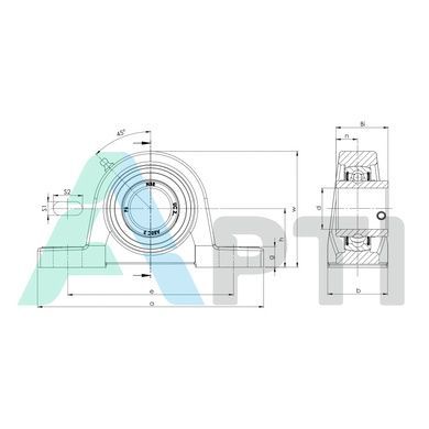 Підшипник в корпусі UCP 205 NBR (Німеччина)