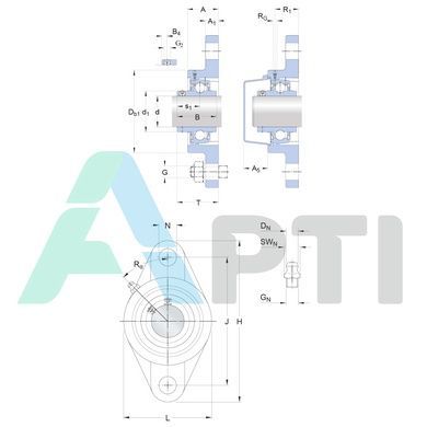 Подшипник в корпусе UCFL203 EXL