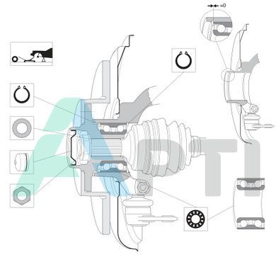 Підшипник VKBA1377 (DAC38720040) SKF (44300-SB2-963)