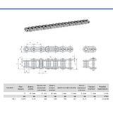 Ланцюг привідний роликовий ПР-15,875-2300-2, ISO 10B-1 (5м) Challenge
